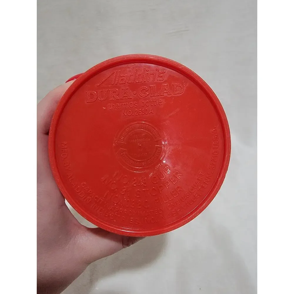 Vintage ALADDIN DURA-CLAD #2650E 32 Ounces 1 Quart Plastic Thermos Vacum Bottle